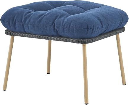Belord Outdoor Ottomans for Patio - 150 LBS Weight Capacity PE Wicker Ottoman Foot Stool Suitable for Egg Chair Furniture Set All-Weather Rattan Ottoman for Patio Porch Poolside Balcony Sunroom