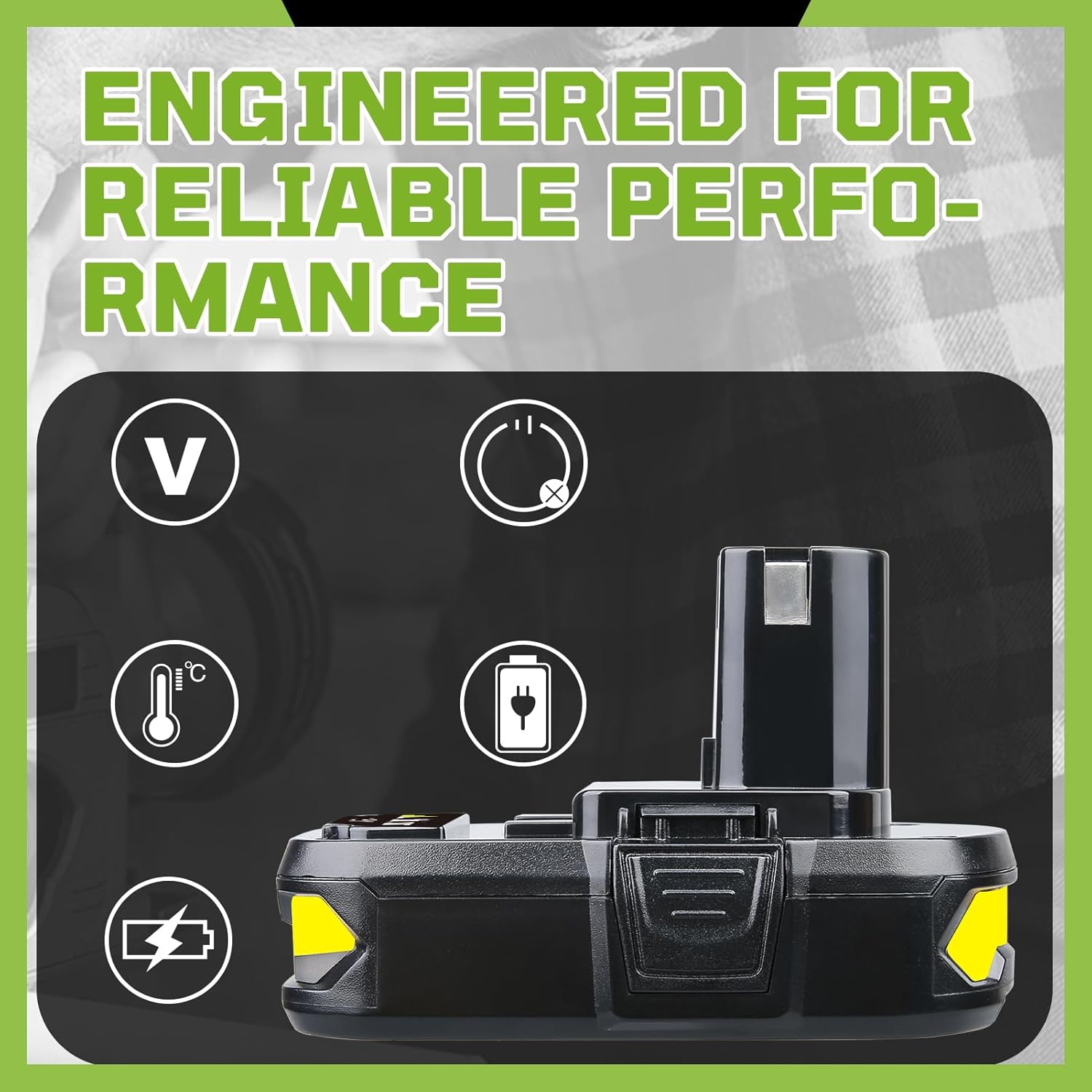VINIDA Upgraded 2 Pack P102 3.6Ah Replacement Batteries for ryobi 18v Battery and P117 Charger Compatible with P108 P103 P104 P105 P107 P109 and P122 Cordless Tools and Chargers