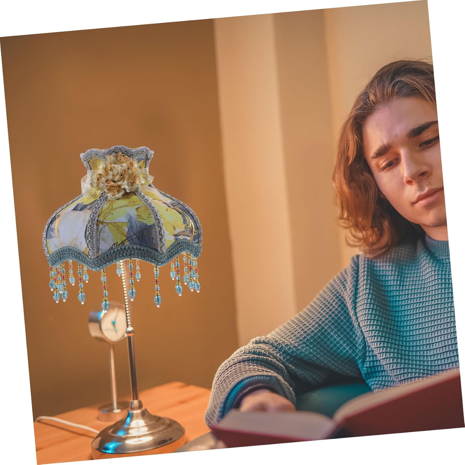 CANIGHT ヨーロ タイルの吊りビーズランプシェード ヴィンテージランプ