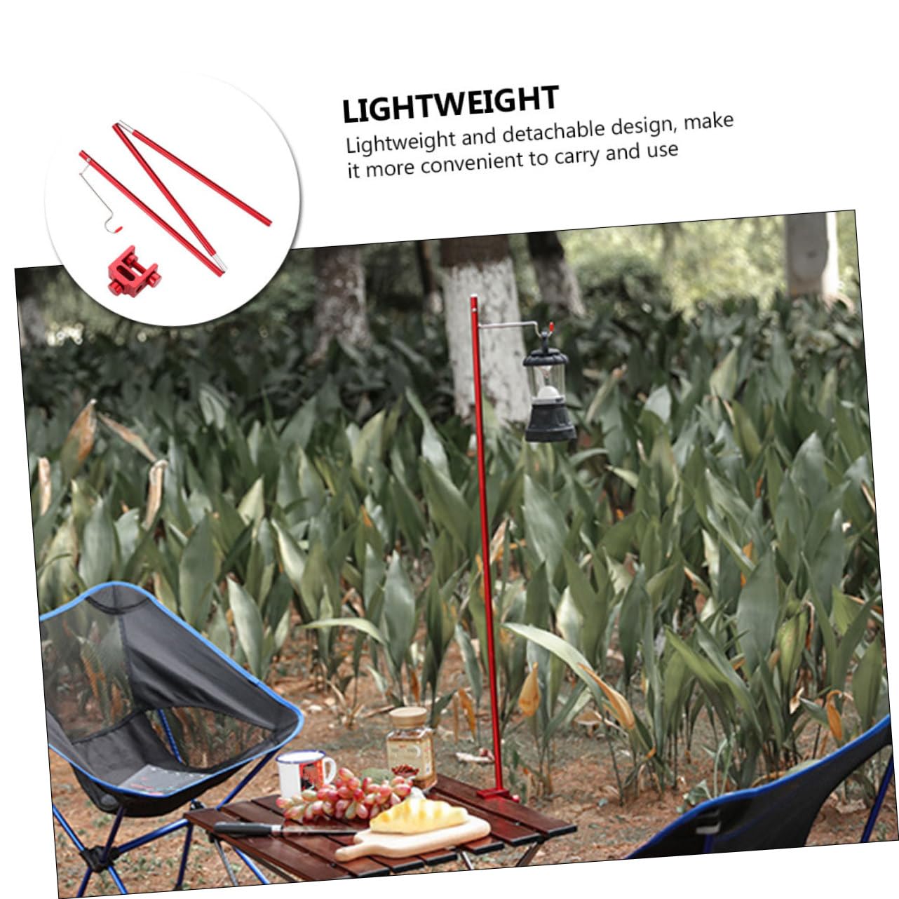 balacoo Strong Load-Bearing Camping Lantern Stand Aluminum Alloy Camping Lamp Pole Portable Picnic Light Pole Stable