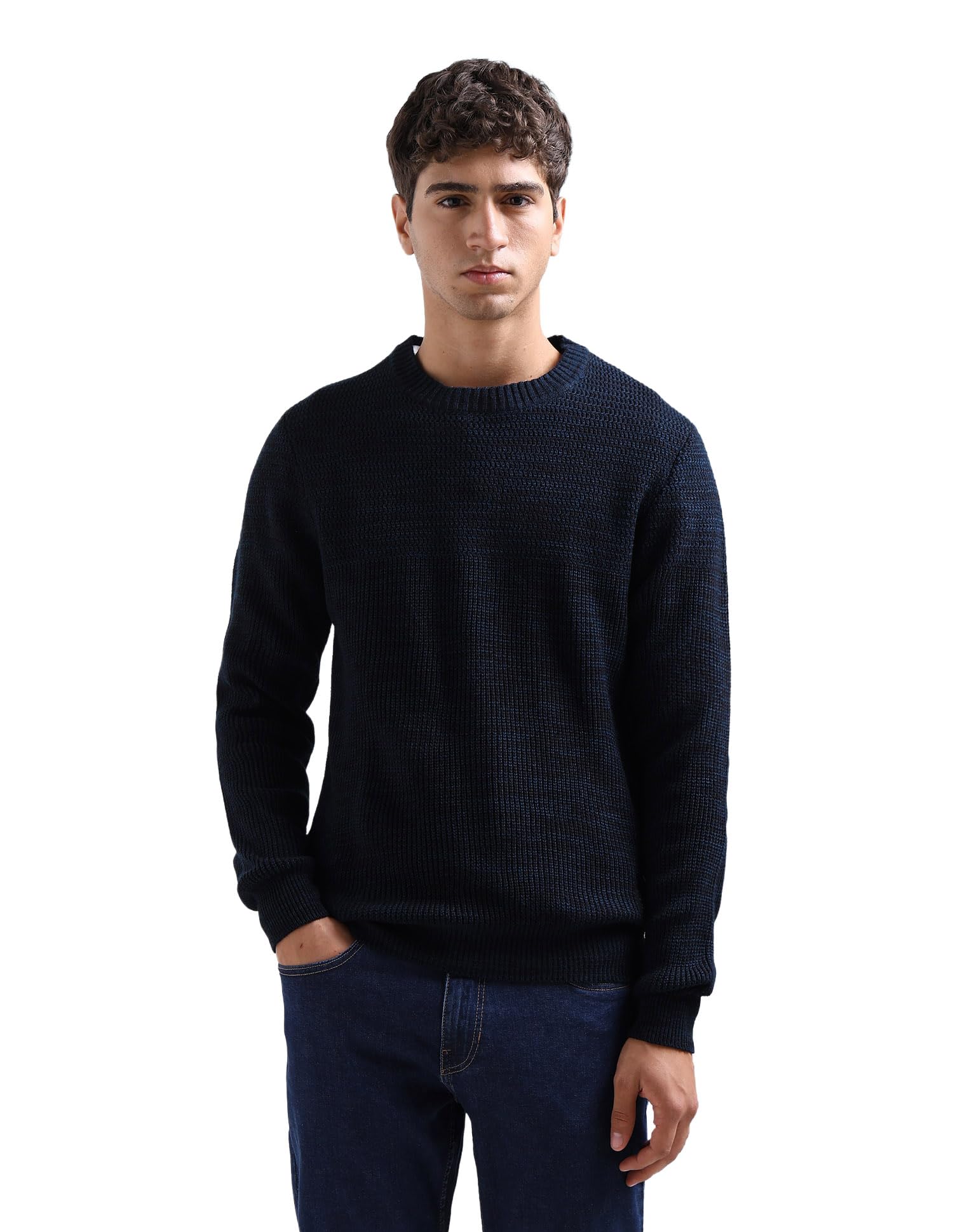 flying machine Men's Regular Fit Sweater| Heathered-picture-32