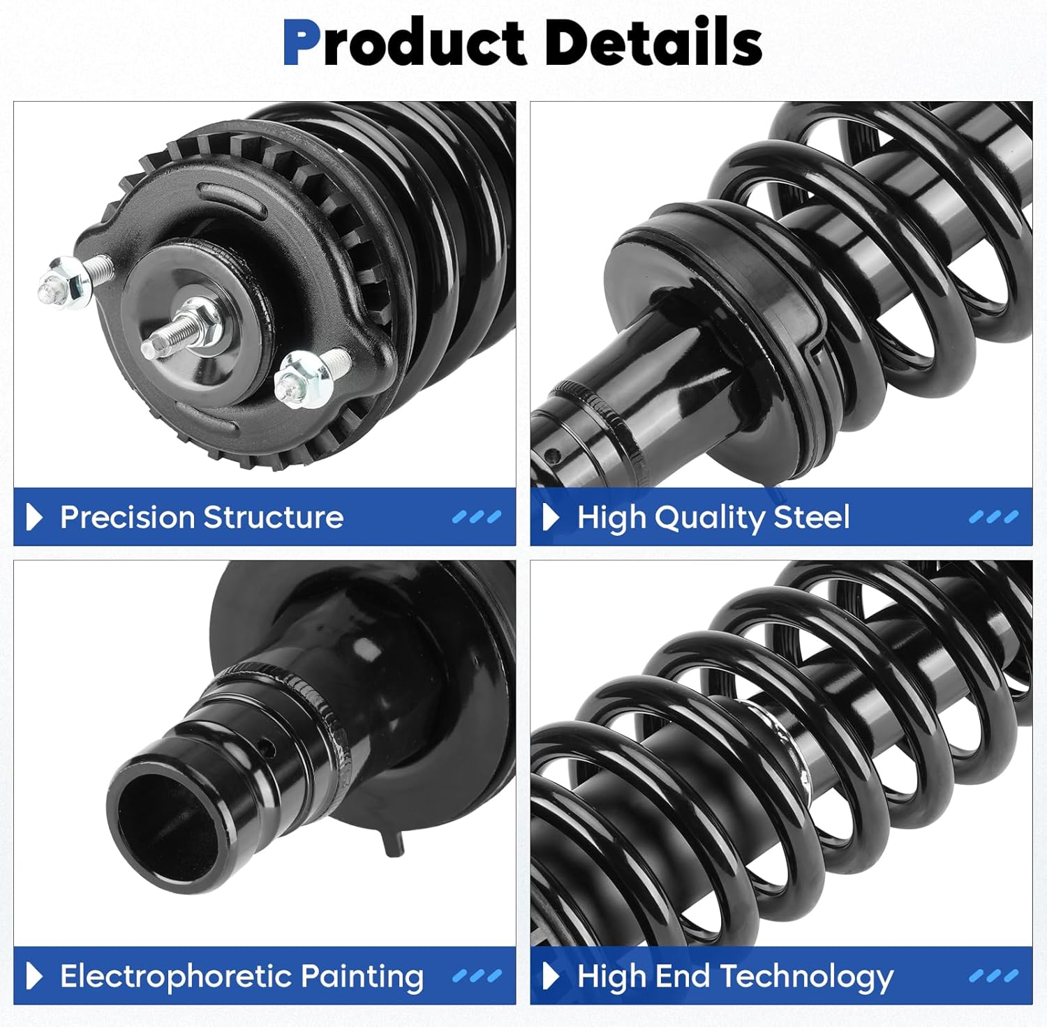Front and Rear Struts Assembly Shock Fit for 2002-2009 Chevy Trailblazer/Gmc Envoy, 2002-2006 for Trailblazer Ext/Envoy Xl, 04-07 for Buick Rainier, for Envoy Xuv/Isuzu Ascender/Oldsmobile Bravada/SSR