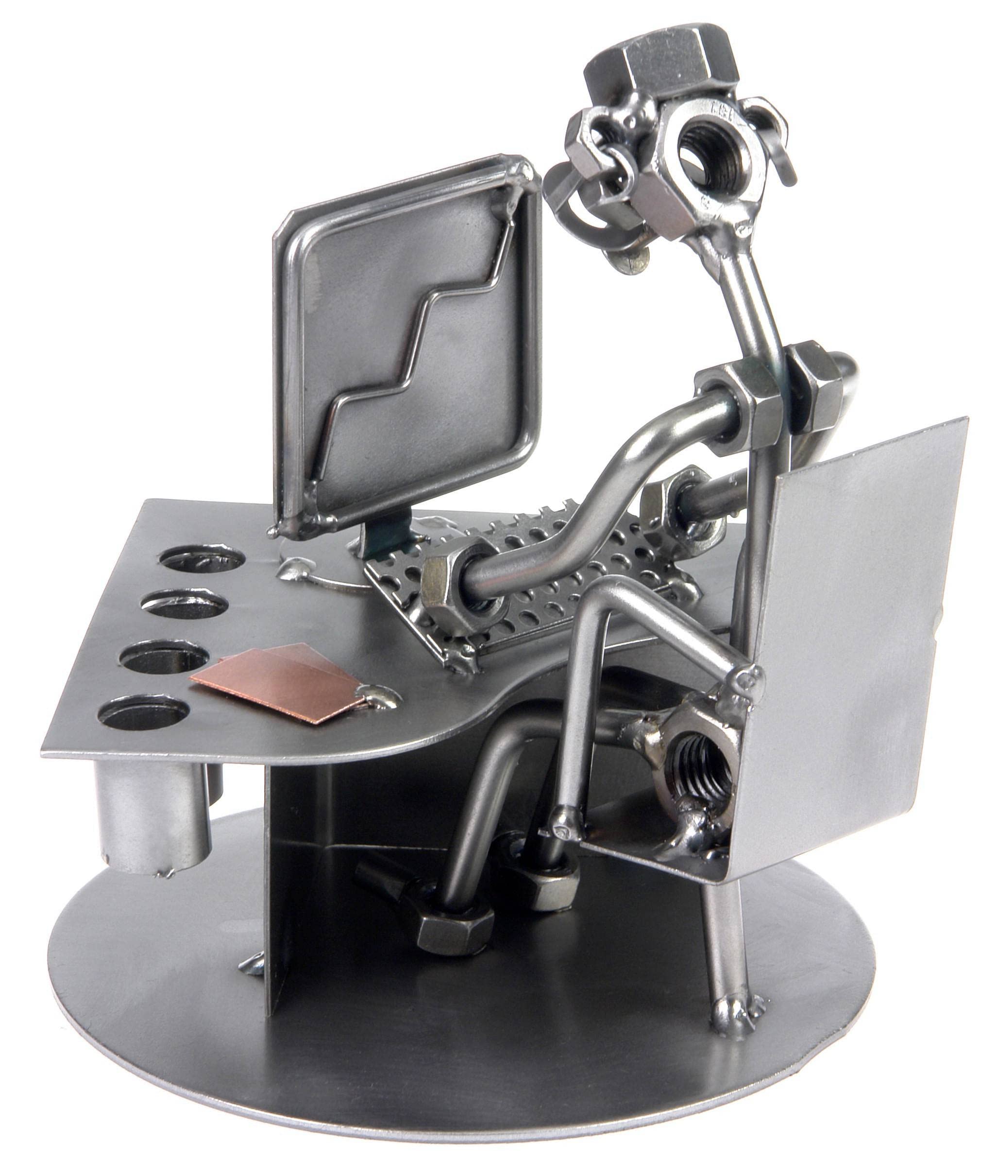 Schraubenmännchen PC BÜRO COMPUTER FREAK Organizer Stiftehalter - Handarbeit Geschenkidee Metallfigur Metallmännchen Stahlfigur Schraubenmännle - Deko für Büro & Zuhause