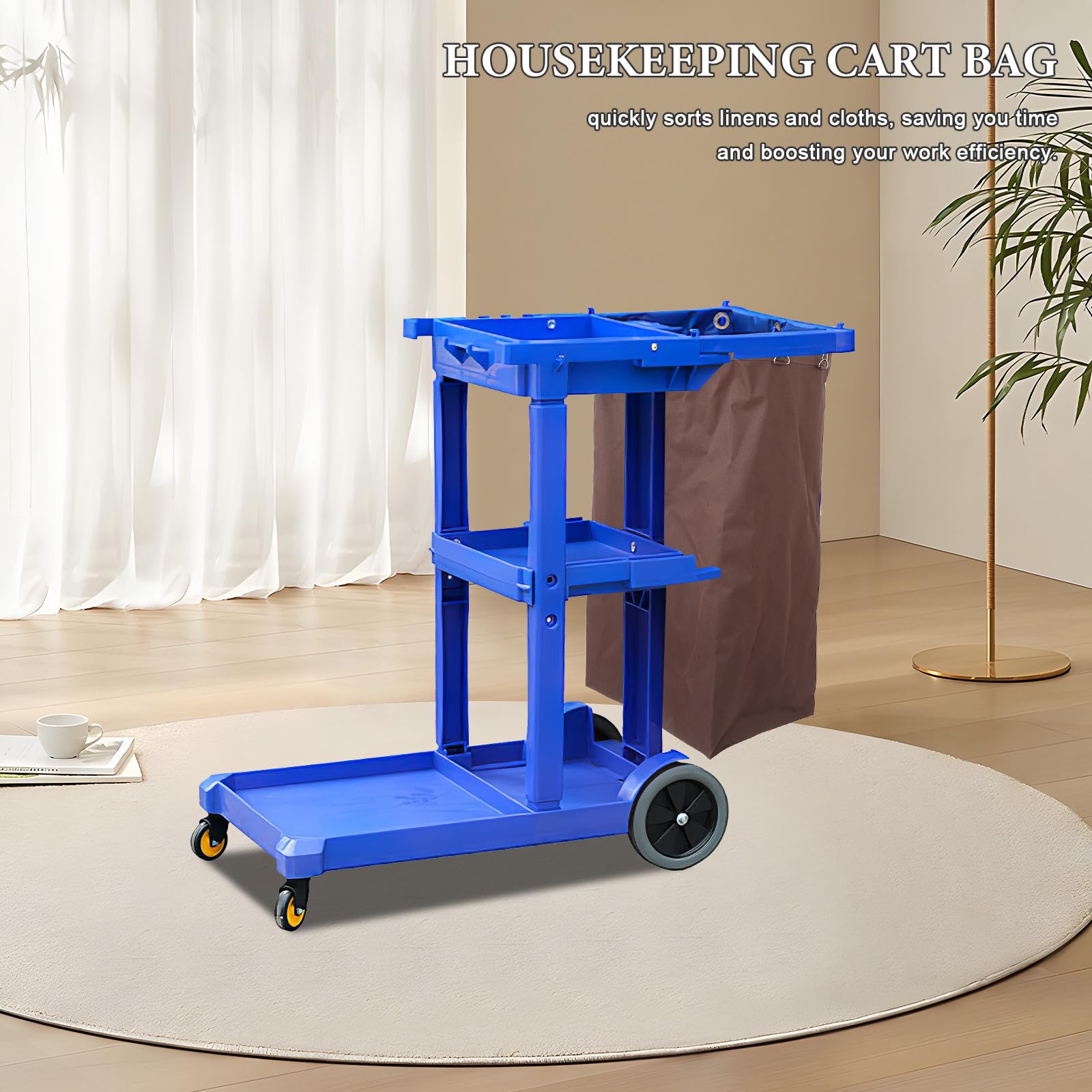 Borsa per Carrello Housekeeping Oxford Marrone, Resistente e Affidabile per Raccolta Biancheria e Panni, per Case e Hotel, Risparmio di Garantito