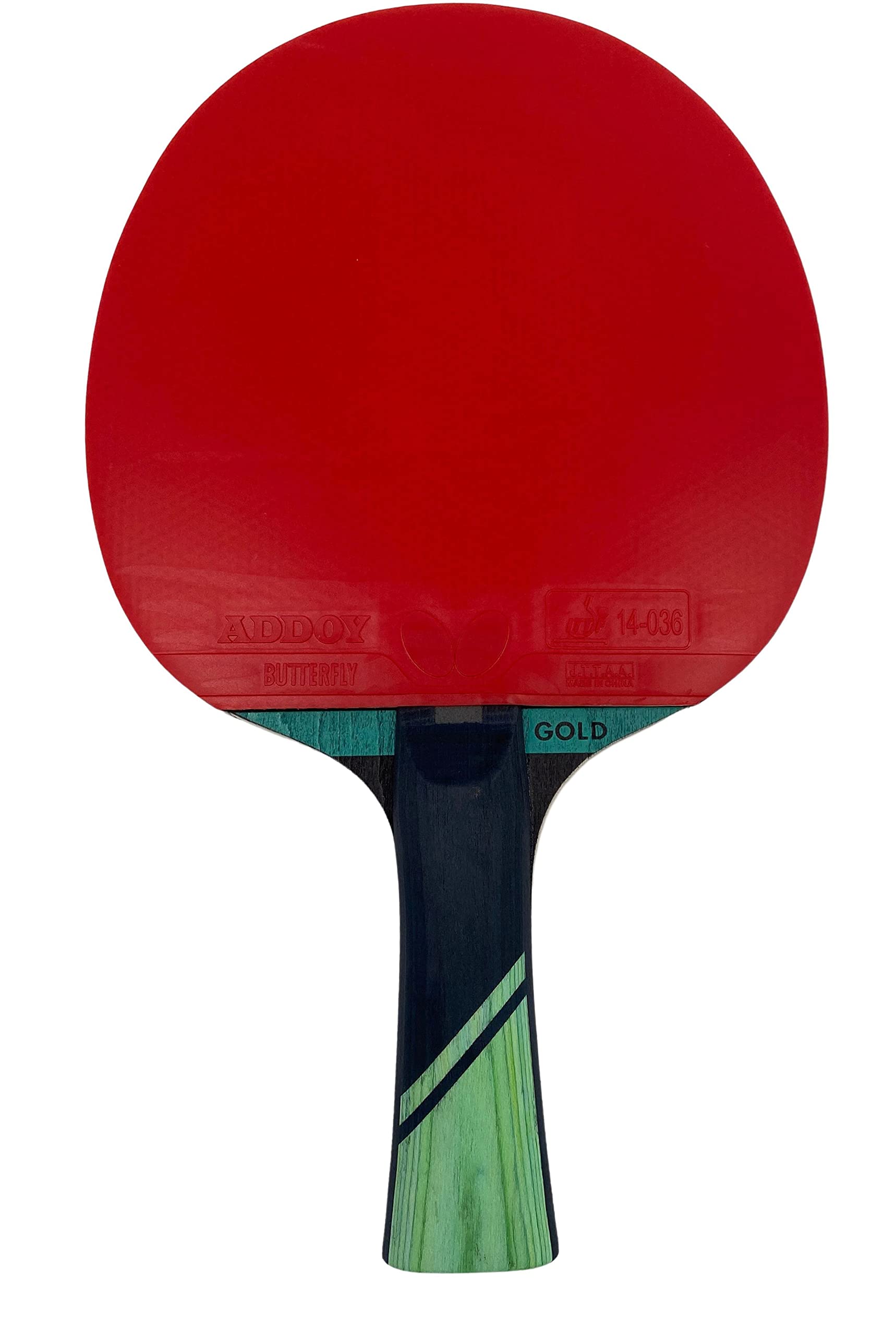 Butterfly® Dimitrij Ovtcharov Gold Tischtennisschläger | Neue Eva-Technologie | ITTF zertifizierter Addoy Belag mit 1,5 mm Schwamm | Tischtennis Racket TT Bat für erfahrene Spieler