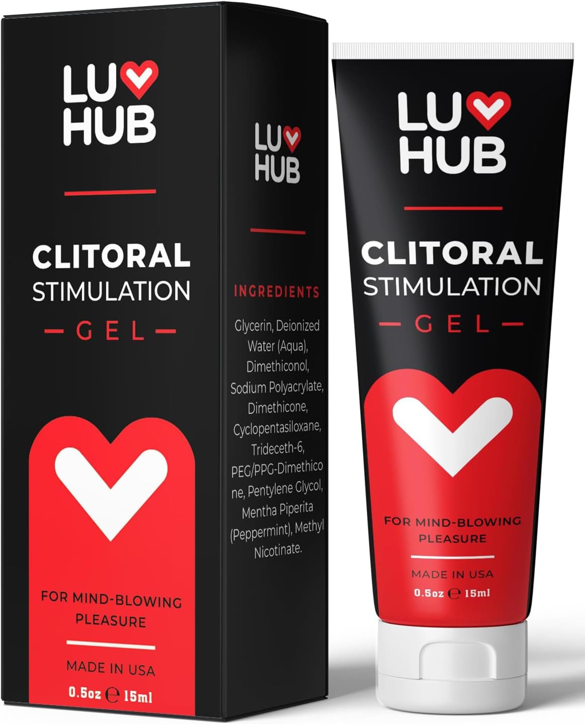 Luv Hub Female Arousal Gel – Clitoral Sexual Enhancer – Intimate Gel for Heightened Sensation– Plant-Based Formula - 0.5oz