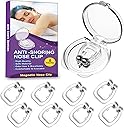 Anti Snoring Devices (8 Pack), Adjustable Silicone Snoring Solution, Anti Snoring Nose Clip, Effectively Relieve Snoring, Stop Snoring for Men and Women, Clear
