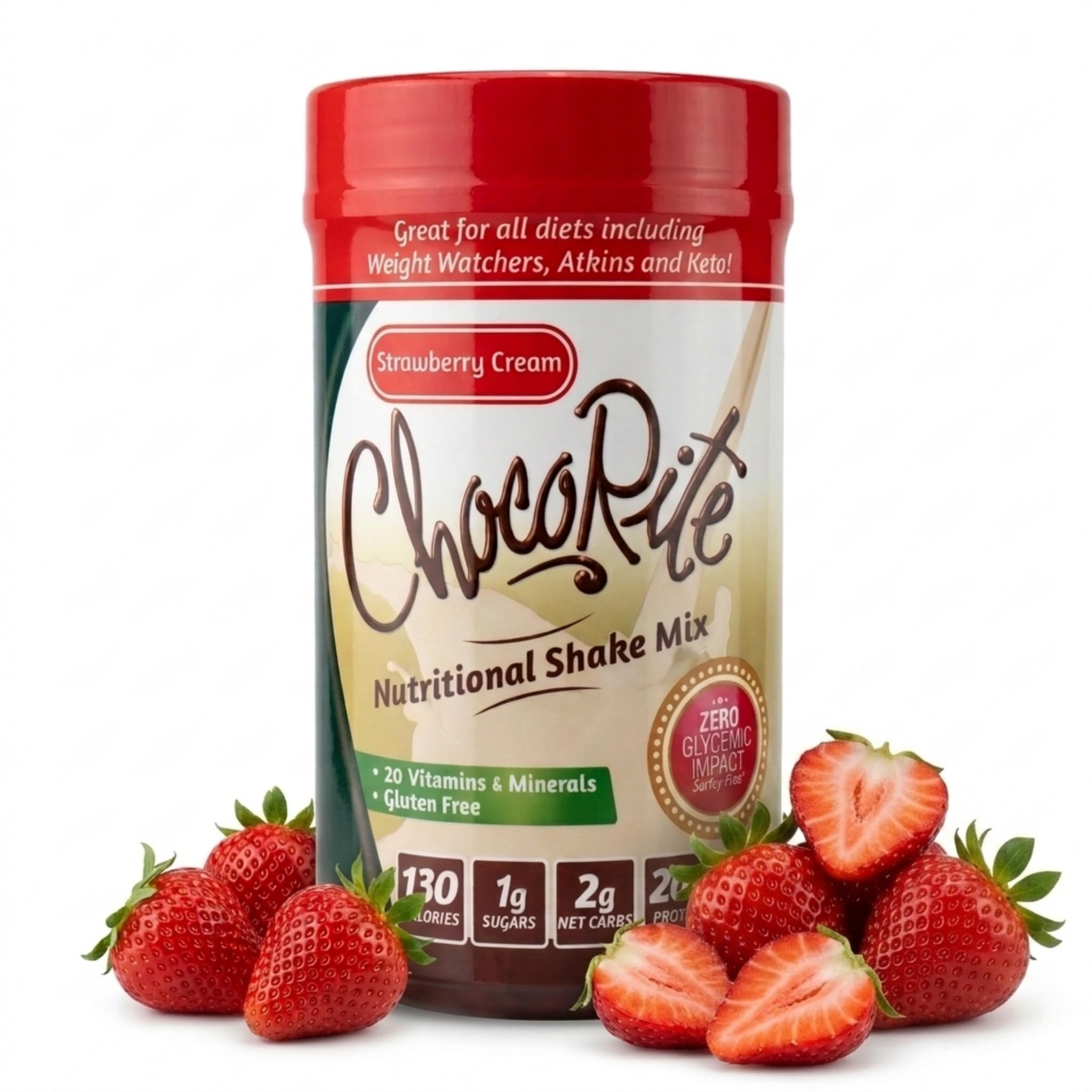 ChocoRite Shake de Proteína Sabor Morango com Creme 20 g 446 mL
