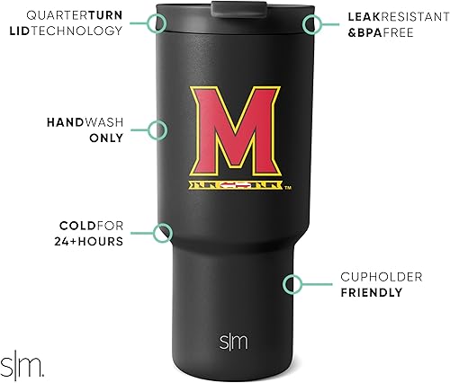 Miniatura 134 de Simple Modern Vaso con licencia oficial de 30 onzas con tapa abatible y pajitas, vaso aislado de acero inoxidable, regalos para hombres, colección