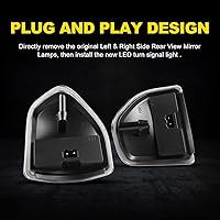 Vista 5 de Jinfili Espejo de remolque lateral LED de repuesto para Dodge Ram 1500, 2010-2018, Dodge Ram 2500 3500 68302828AA 68302829AA lente transparente
