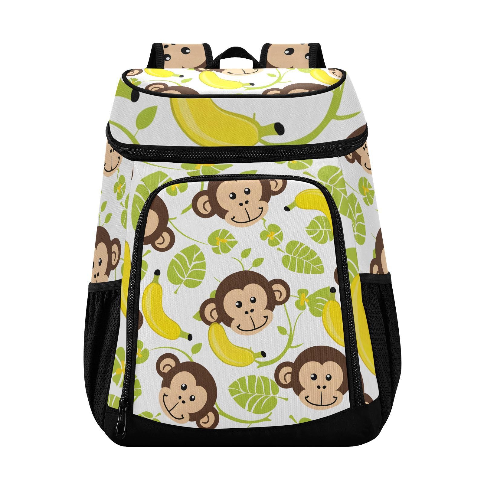 Monkey Banana Leaves Cooler Backpack Cooler Insulated Leak Proof Lunch Backpack 36 Cans Waterproof Soft for Men Women Picnic Hiking Camping Beach
