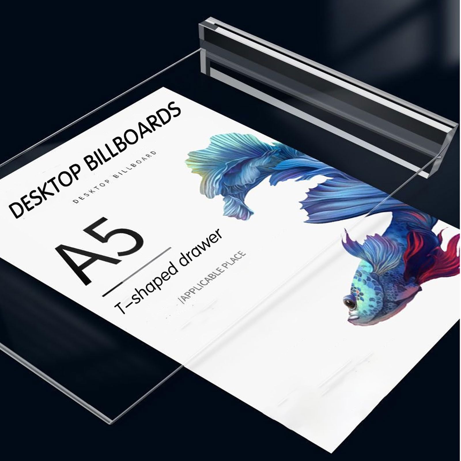 3Piezas Expositor Metacrilato A5 ,Soporte de Sobremesa Transparente,Fácil de instalar,Reversible ,Con película protectora ,Base desmontable ,para Letreros,Menú y Carteles ,oficina,tienda,restaurante