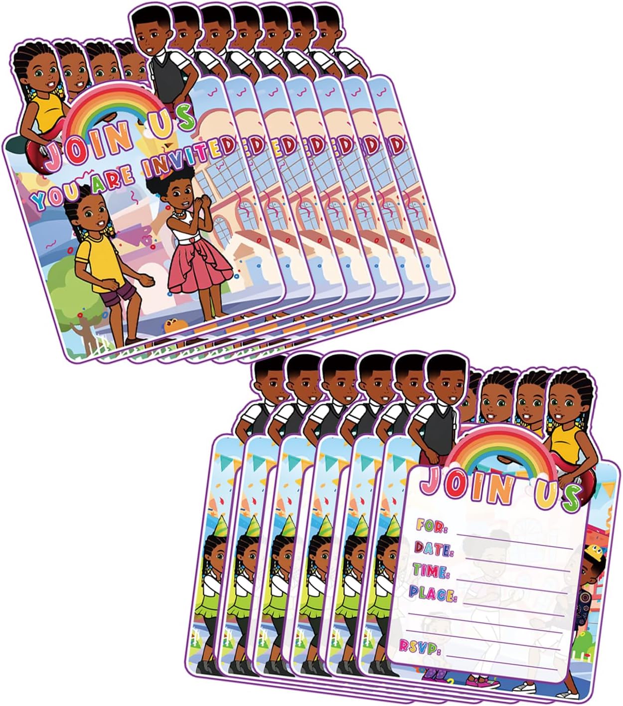 Disneey Princess Birthday Invitation Cards 20Packs Invitation Cards for Kids Birthday Party Supplies (red4)