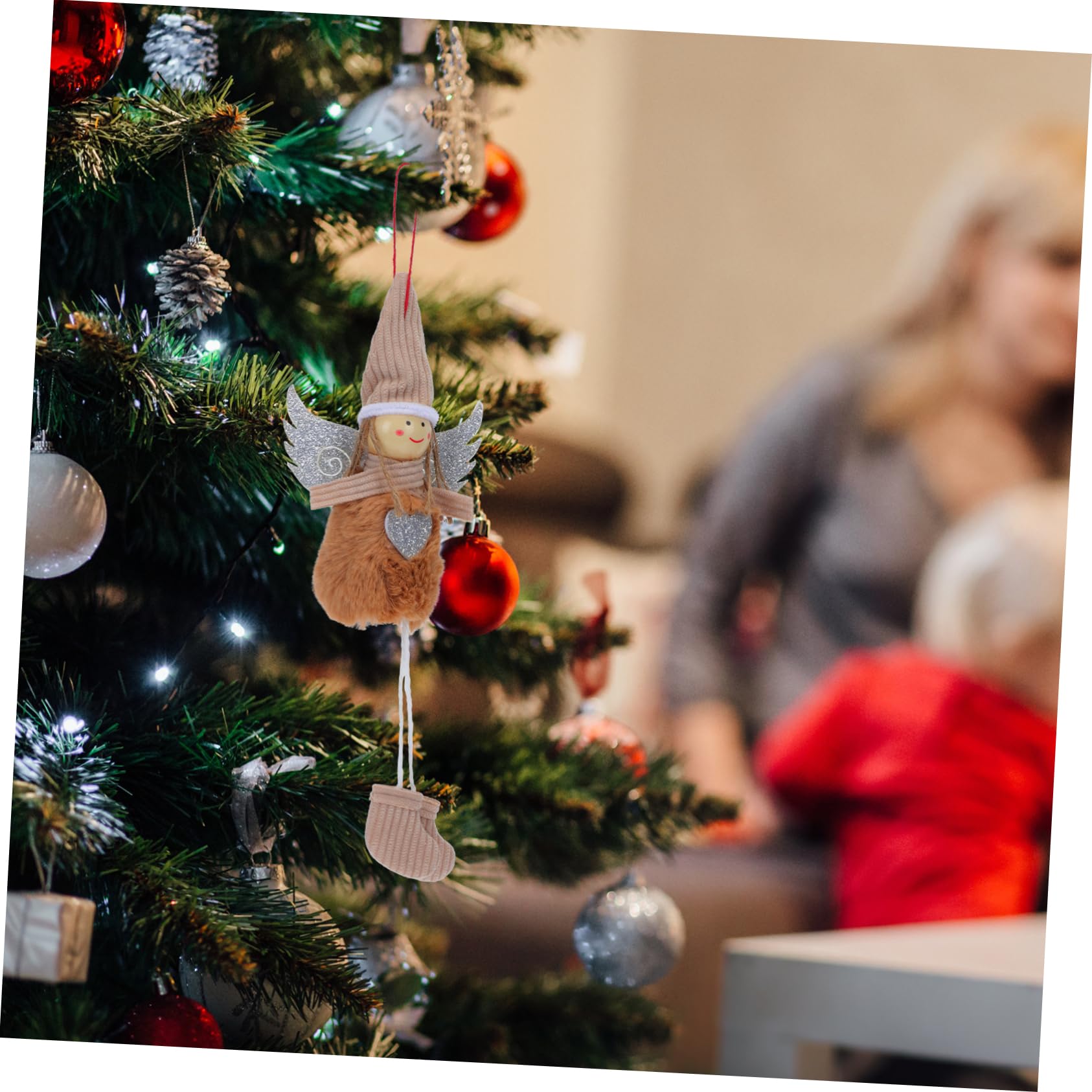 TOPBATHY 3 Juegos Colgante Ángel De Navidad Luces Led para Arbol De Navidad Decoraciones De Fiesta De Hadas Muñecos Navideños Christmas Tree Ángel Muñeca Colgantes Algodón 6 Piezas * 3