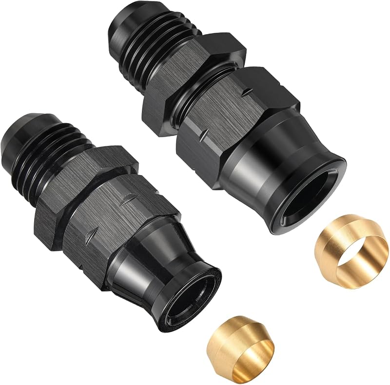 Adaptador de conexão de compressão EVIL ENERGY 6AN macho para tubo rígido 3/8 e 5/16 – 2 unidades