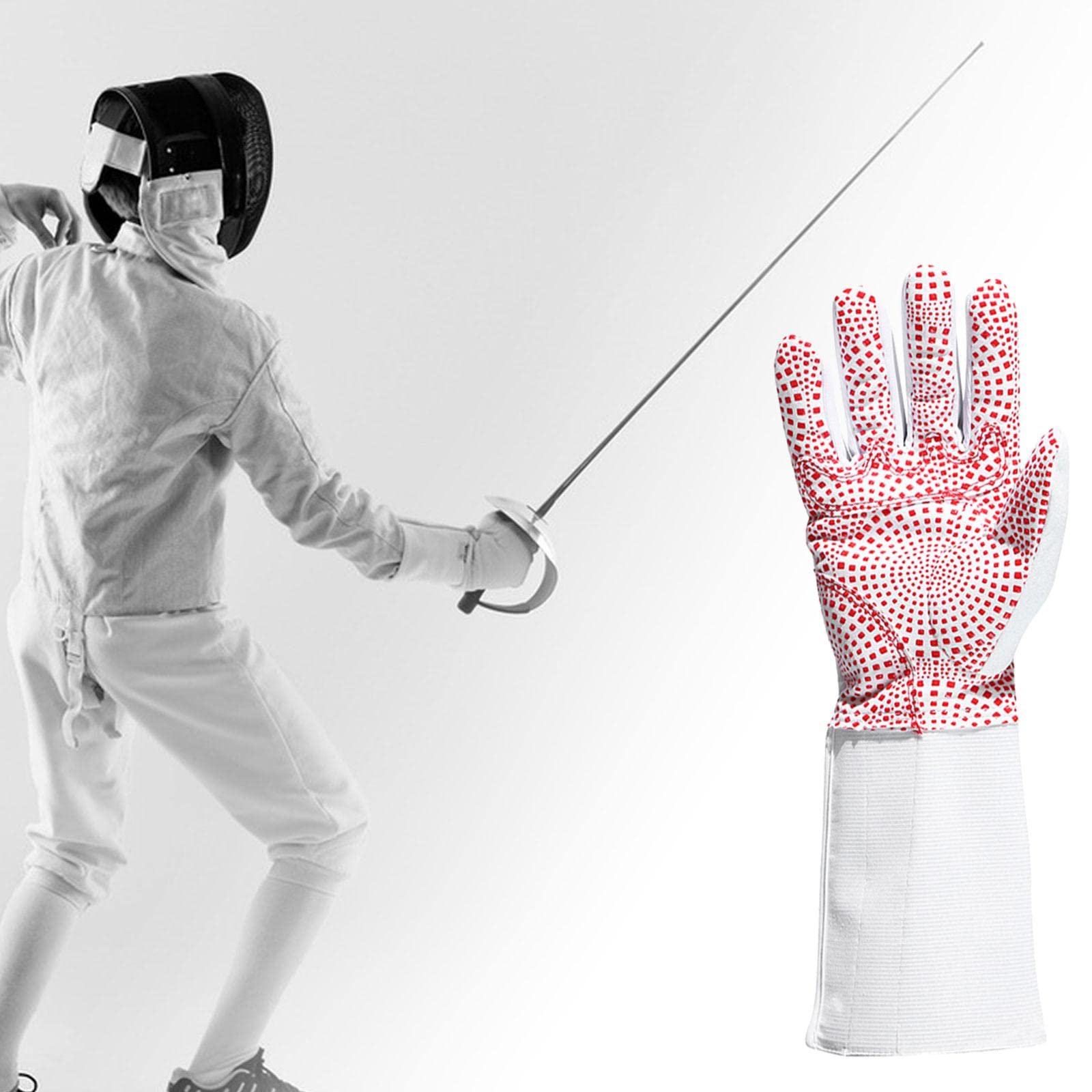 Oshhni Guanto da Scherma Adulto Antiscivolo Lavabile Allenamento Sport Protezione delle Mani 1 Pezzo per la Pratica dell'incontro Scherma Partita