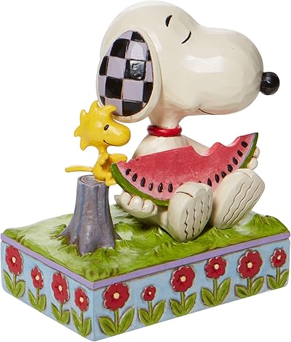 Miniatura 5 de Enesco Peanuts by Jim Shore JSPEA Snoopy - Figura de sandía, 4.625 pulgadas