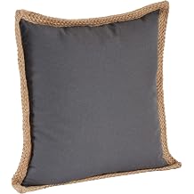 Fennco Styles 20" Jute Braided Cotton Throw Pillow, Down Filler Included - Slate Accent Pillow for Home, Couch, Living Room, Bedroom and Office Decor
