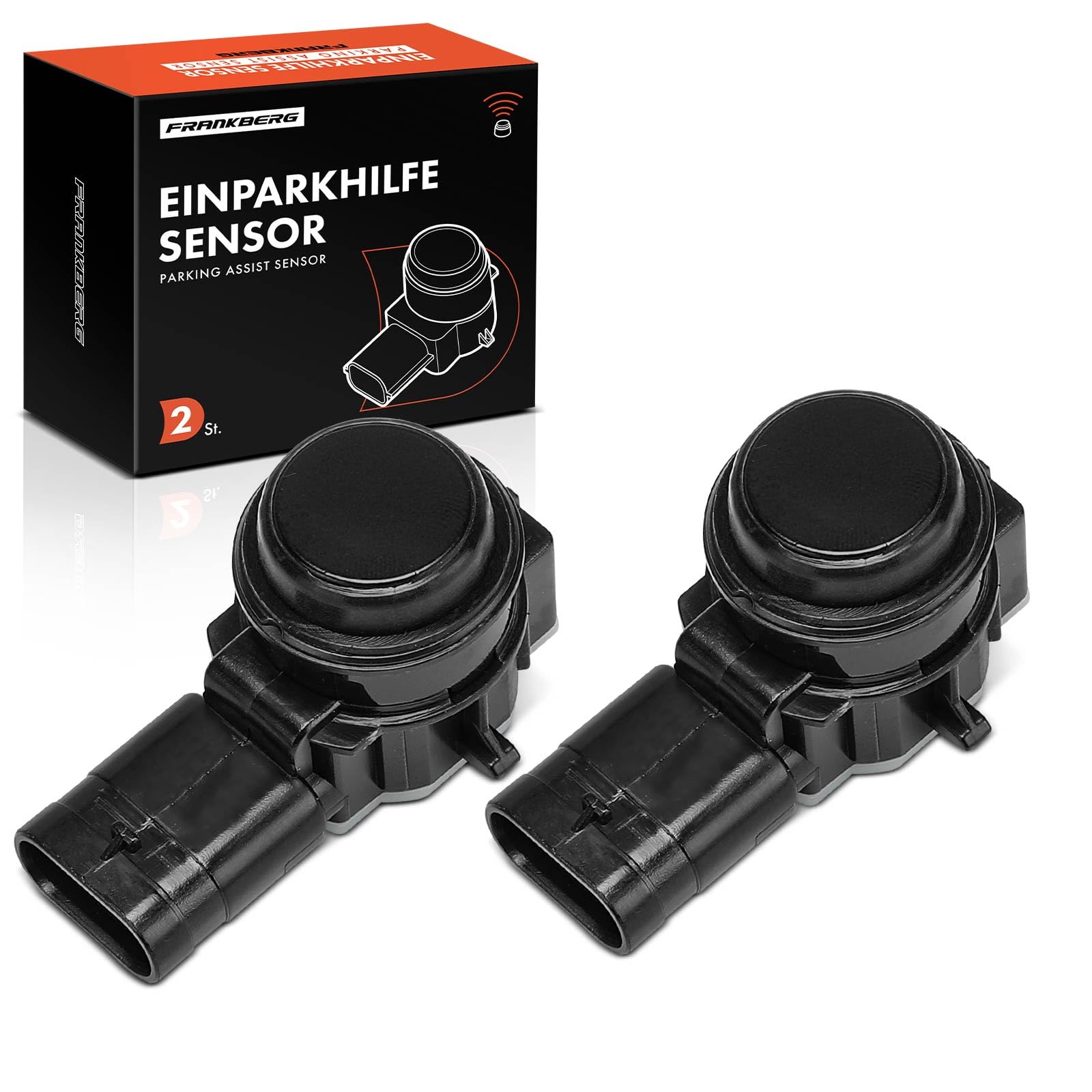 Frankberg 2 sensori di parcheggio PDC anteriori e posteriori a 3 Poli | Compatibile con: Ducato Van 250, Van 312 519, 312 319, Pianale/telaio Jumper, Giulia 952, Renegade SUV B1 BU BV, Giusto