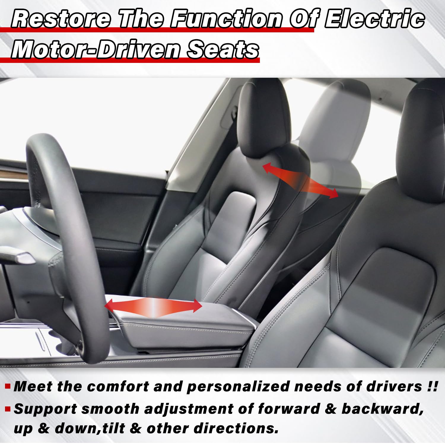 Power Seat Switch Control Front Right Passenger Seat Compatible with Tesla Model 3/Y 2017 2018 2019 2020 2021 2022 Replace 1098530 109853000F 1098530-00-0 1098530000 (Right)