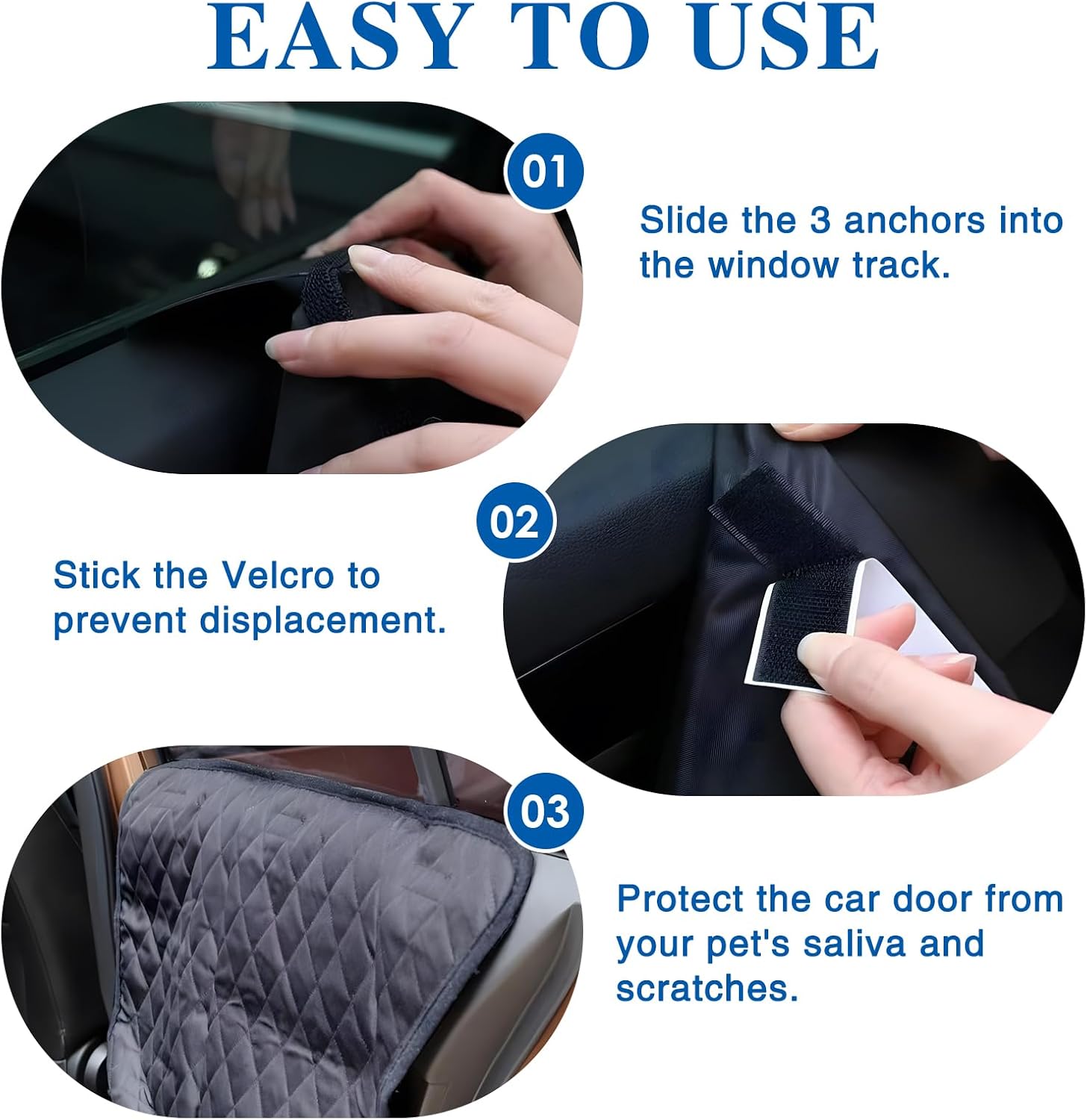2 Pack Dog Car Door Protector – Waterproof Scratchproof Pet Car Door Cover, Nonslip Stain-Resistant Vehicle Interior Guard, Machine Washable, Universal Fit for SUV Truck