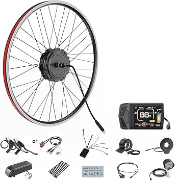 Front Hub Motor Kit - 48V 500W Ebike Conversion Kit for 20"/26"/27.5"/700C Front Wheel Electric Bike Conversion with Display Fits Mountain, City & Commuter Bikes