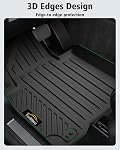 Floor Mats Custom Fit for 2016-2021 Tucson (Not Hybrid) / 2017-2022 Sportage, All Weather TPE Rubber Protection 1st and 2nd Row Anti-Slip Automotive Set Floor Liners for Tucson 2021 Accessories, Black