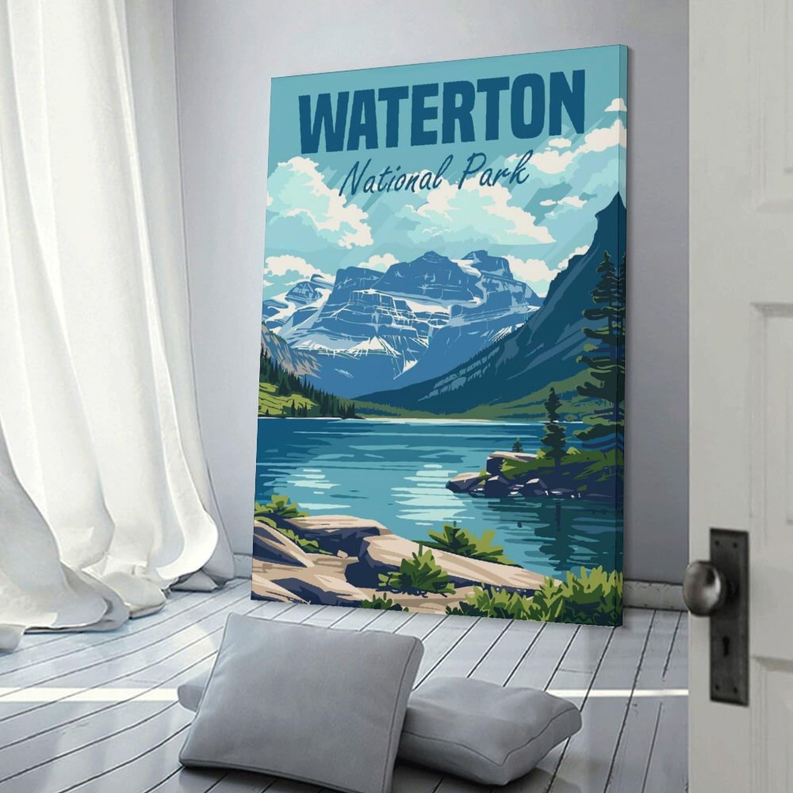 Junmoney Waterton National Park Decorative Wall Artwork 20x30inch(50x75cm), for Home Lounge, Bedroom Or Reading Nook, Easy Decor for Gallery Walls