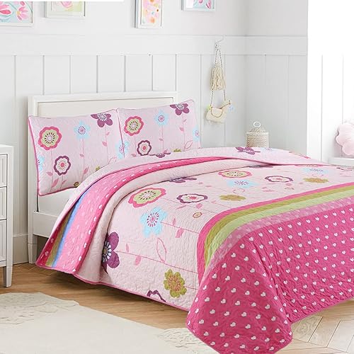 Miniatura 8 de Cozy Line Home Fashions Happy Owl - Juego de ropa de cama reversible de 6 piezas, color rosa, colcha para niñas (1 edredón + 1 funda + 4 almohadas