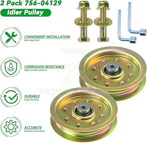 Vista 46 de Paquete de 2 poleas tensoras 756-04129b 4.25 Reemplaza Troy Bilt Polea 753-08171 Kit de polea tensora Cub Cadet 756-04129b Cub Cadet 756-04129 Polea