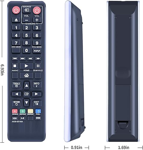 Miniatura 7 de PZL AK59-00149A Mando a distancia de repuesto para Samsung para reproductor de DVD de discos Blu-ray BD-ES5000 BD-ES5300 BD-F5100 BD-FM57C BD-HM59