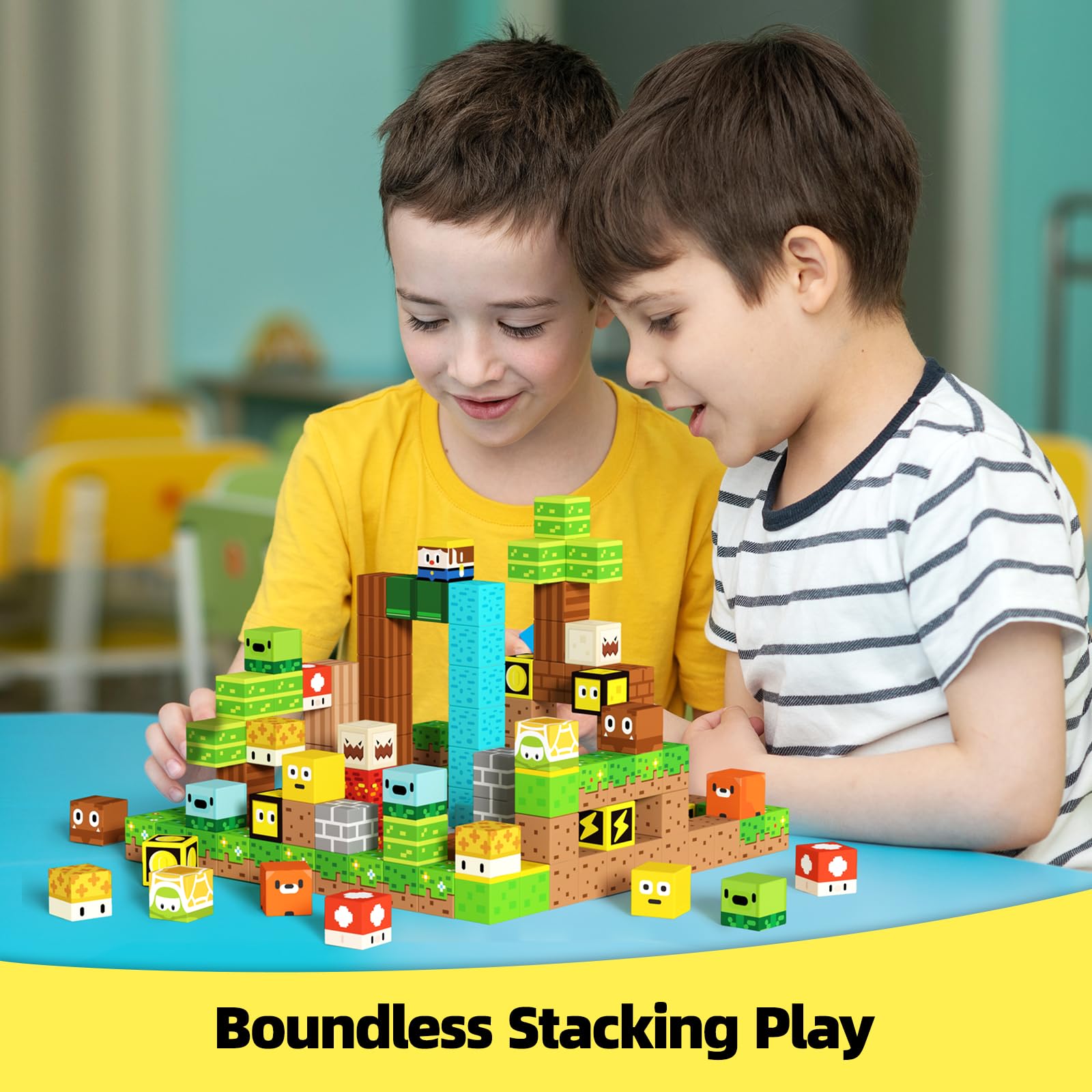 100 bloques magnéticos para niños, juguetes de construcción para niños y niñas de 3 años en adelante, construcción basada en juegos, MagWonder con juguetes de construcción magnéticos, regalo 6