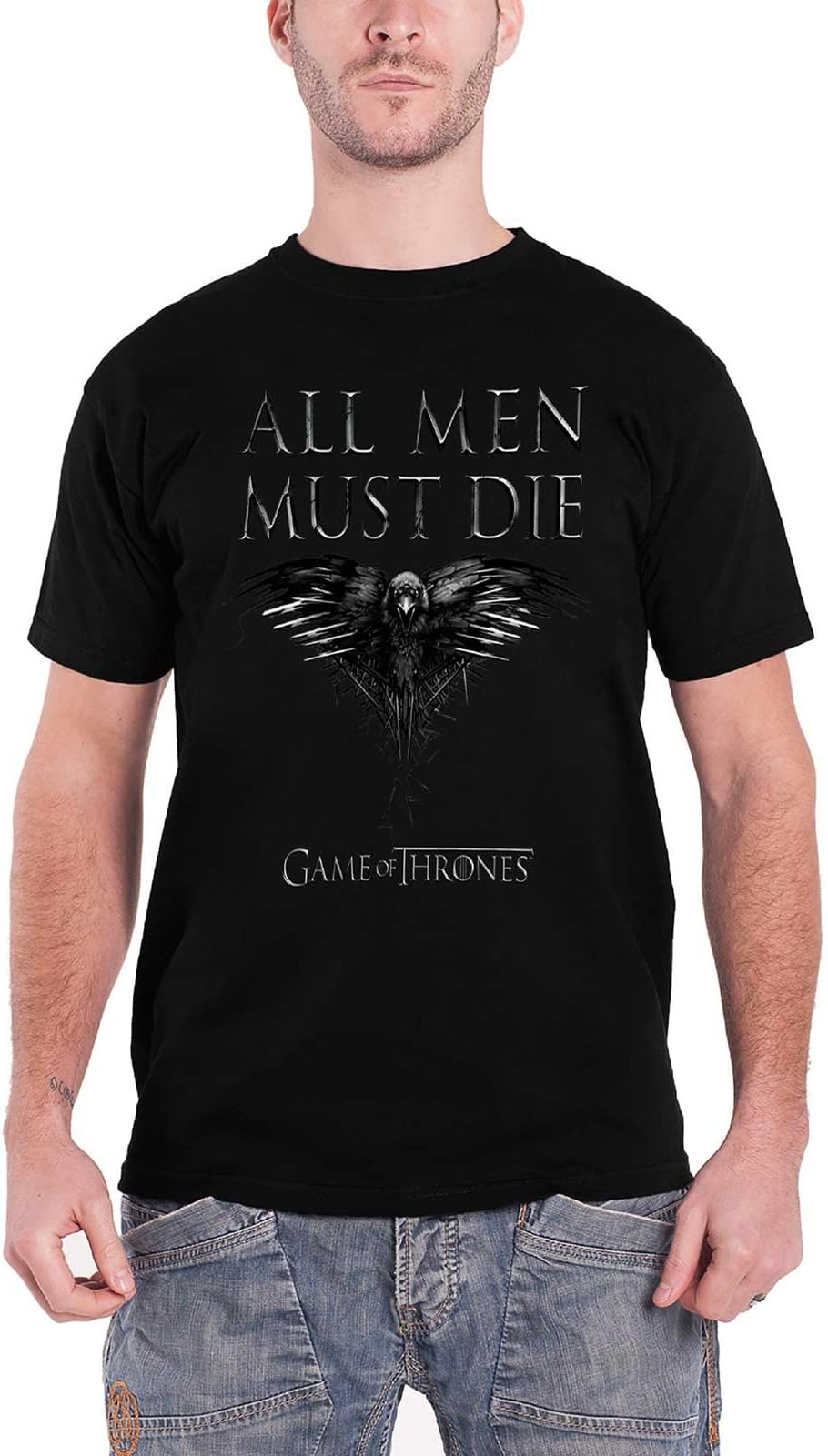Game Of Thrones T Shirt All Men Must Die Crow Official Mens Black