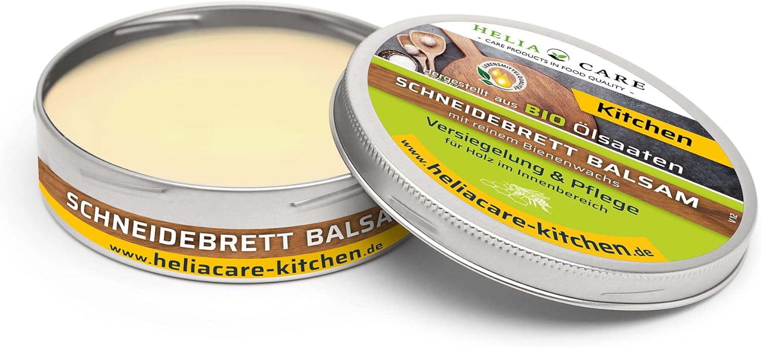 HeliaCARE Bio Schneidebrett Pflege Holz Balsam mit echtem Bienenwachs ...