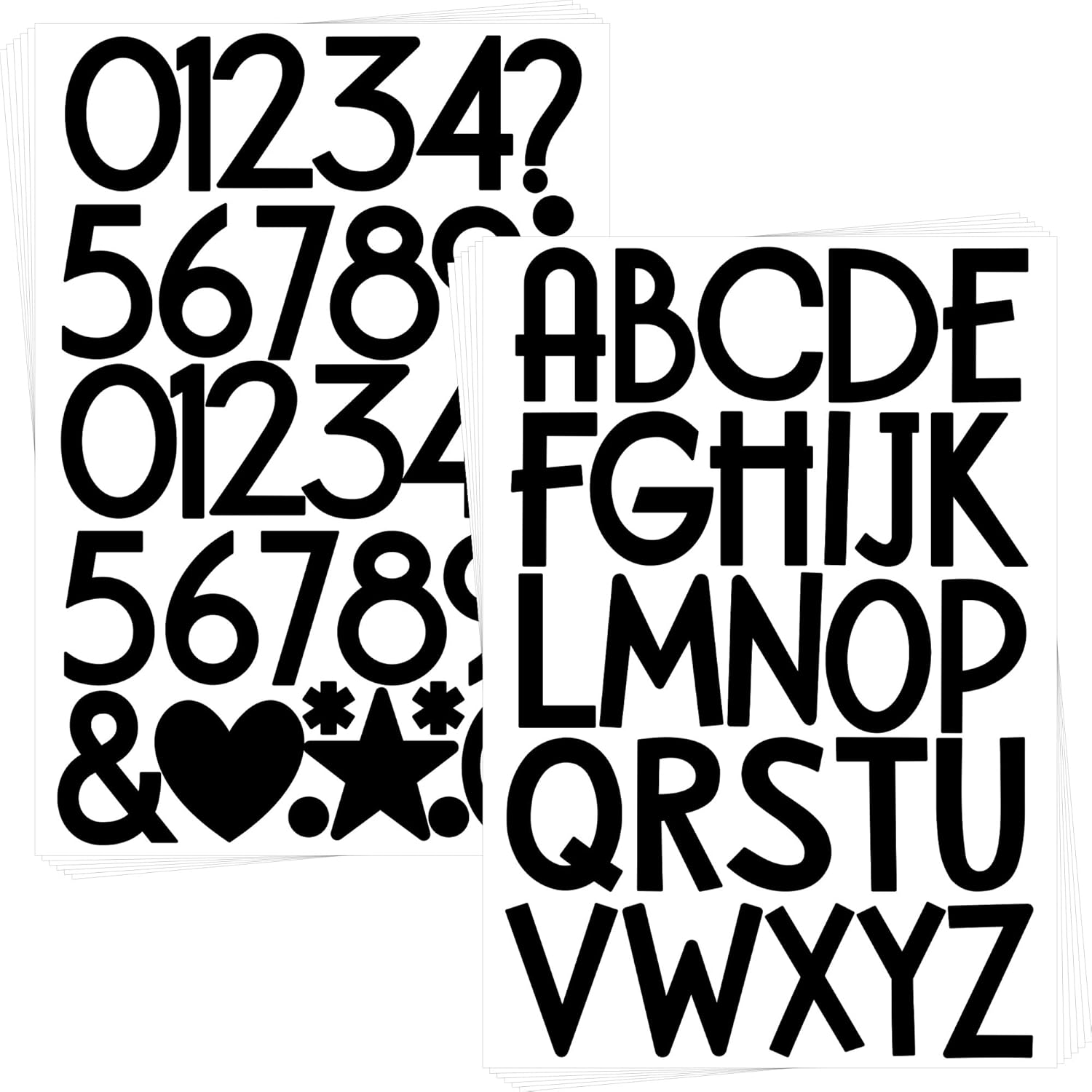 360Pcs Letter Stickers 12 Sheets Alphabet Stickers Black Vinyl Small Mailbox Numbers Self Adhesive,Stick on Letters for Water Bottle Scrapbook Cup Craft Sign Classroom Address Number(Black,2Inch)
