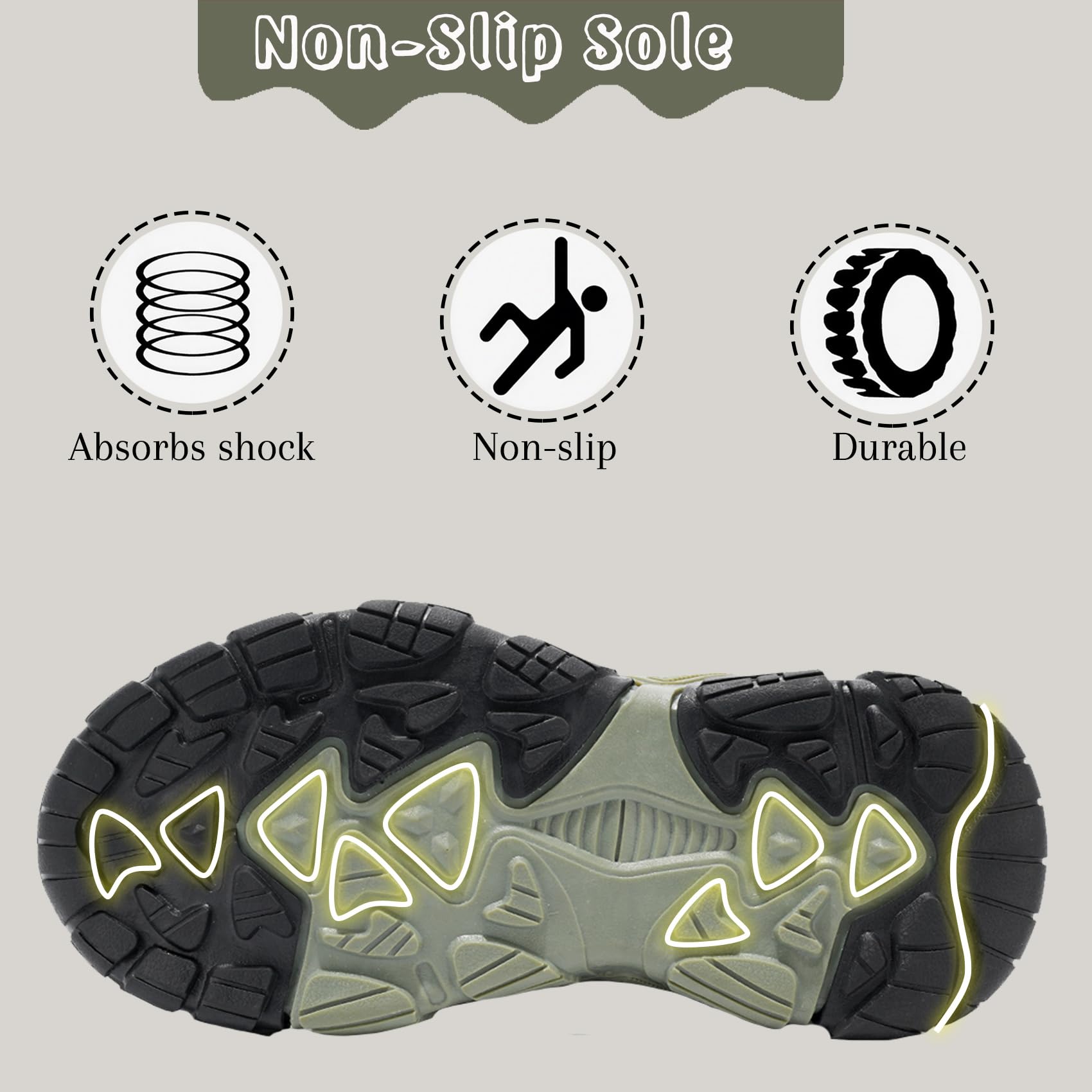 Botas de senderismo para niños, impermeables, para caminar, para exteriores, ligeras, para senderismo, camping, escalada, Green, 36 2/3 EU