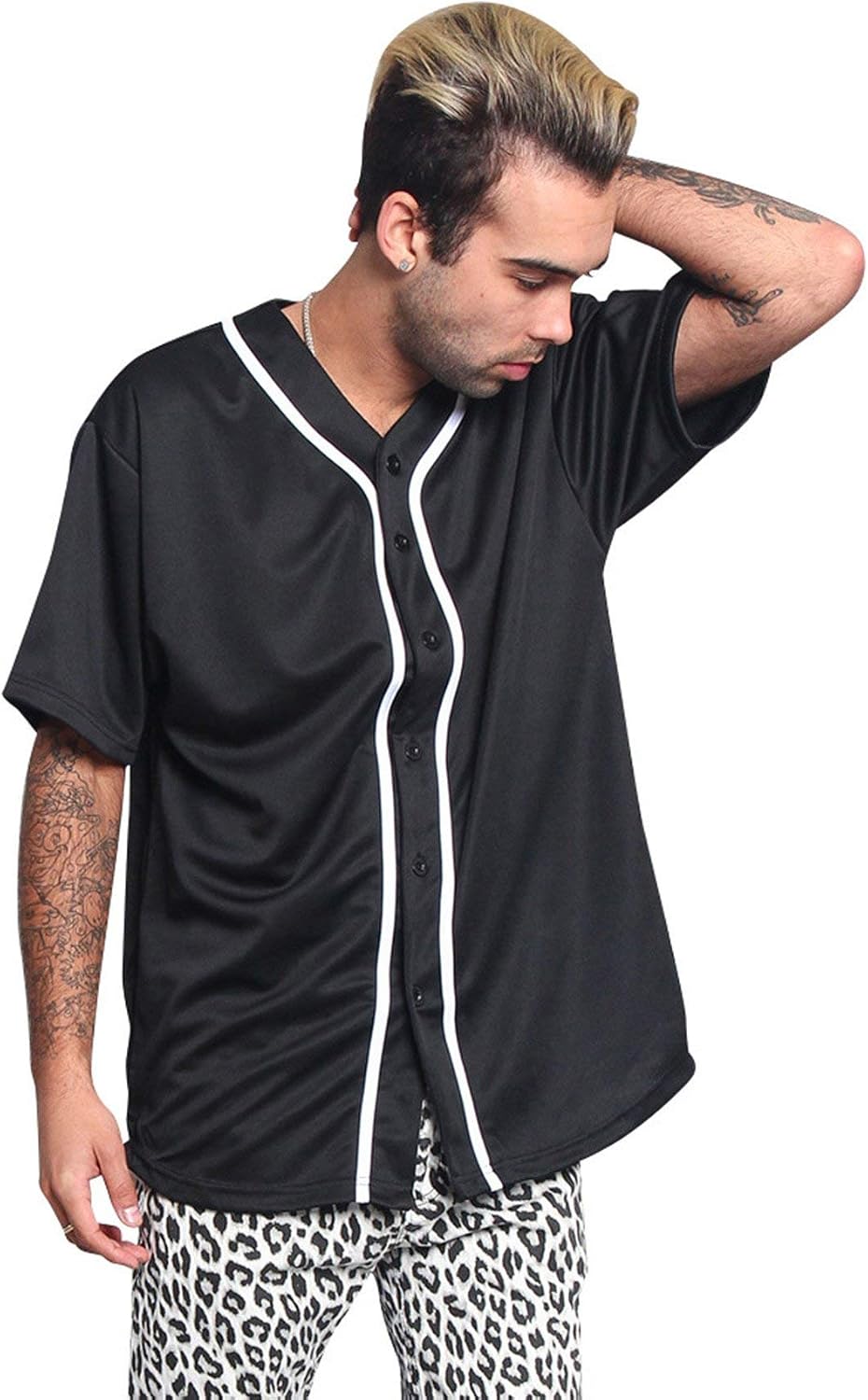 VICTORIOUS Men's Essential Two Tone and Pattern Baseball Jersey