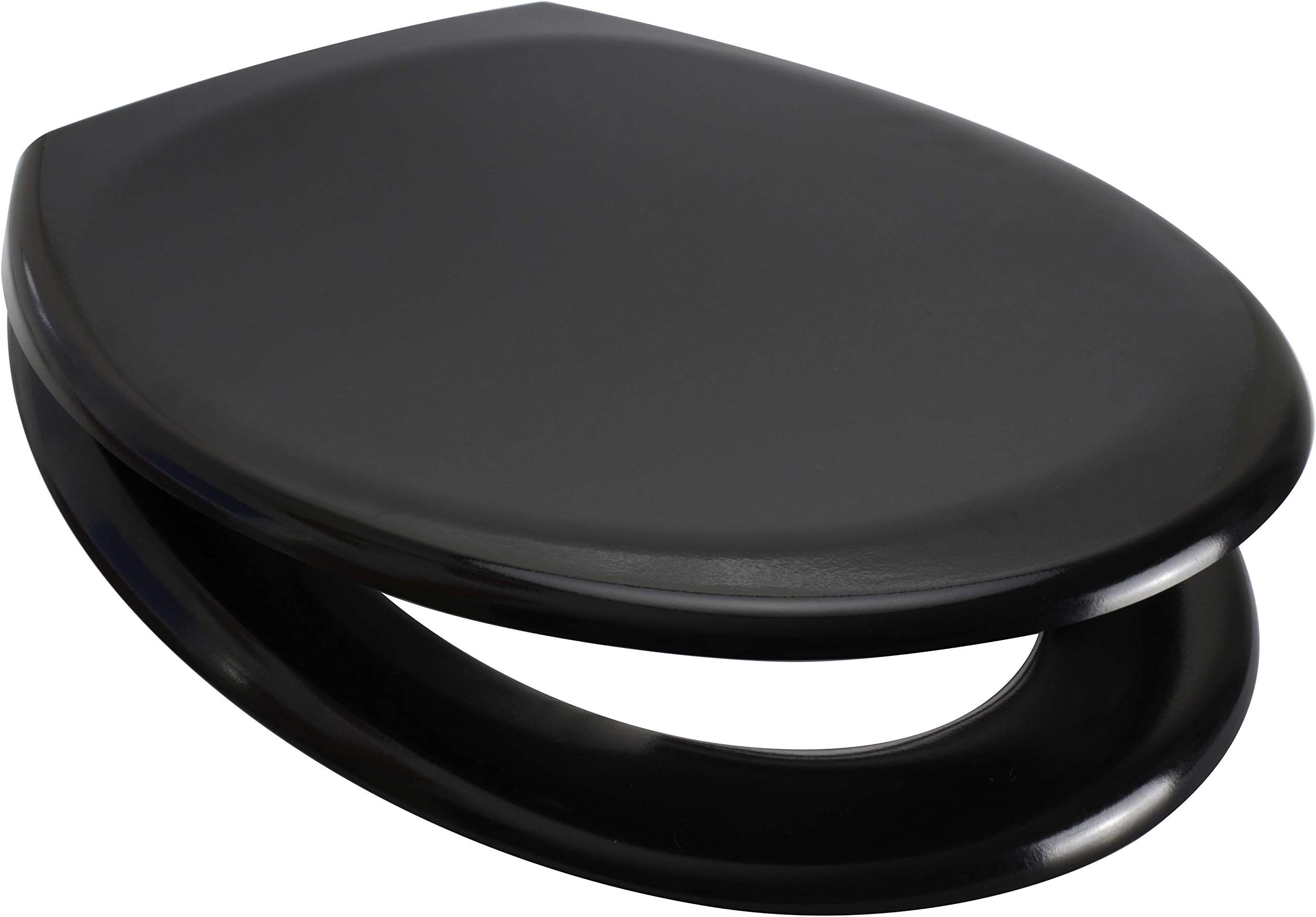 Black Toilet Seat Soft Close Quick Release for Easy Clean Oval Toilet