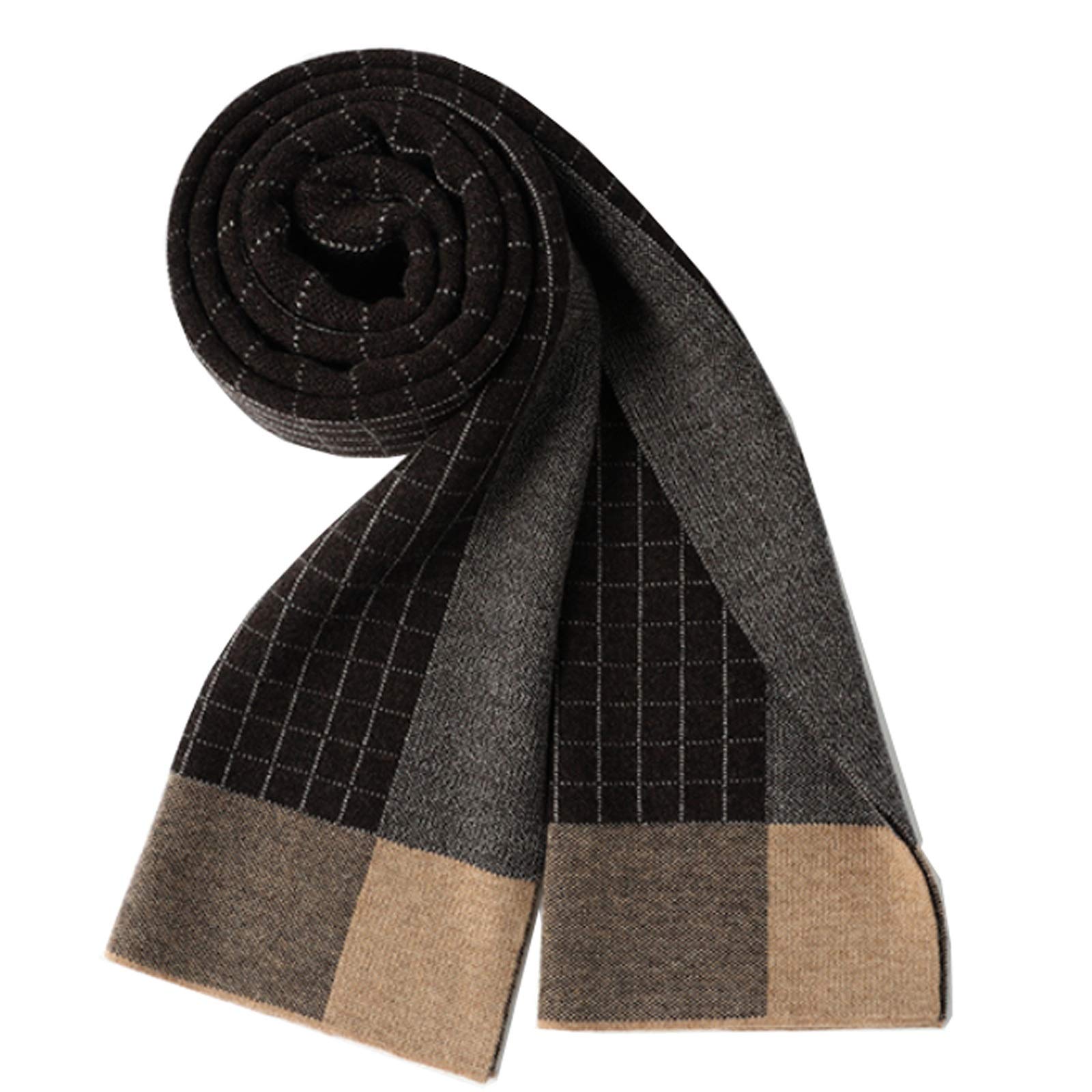 Scialle Stola Sciarpa da uomo in pura lana 100% inverno moda scozzese sciarpe calde e spesse confezione regalo di fascia alta regalo adatto for il fidanzato Moda Autunno Inverno Caldo ( Color : Bruin