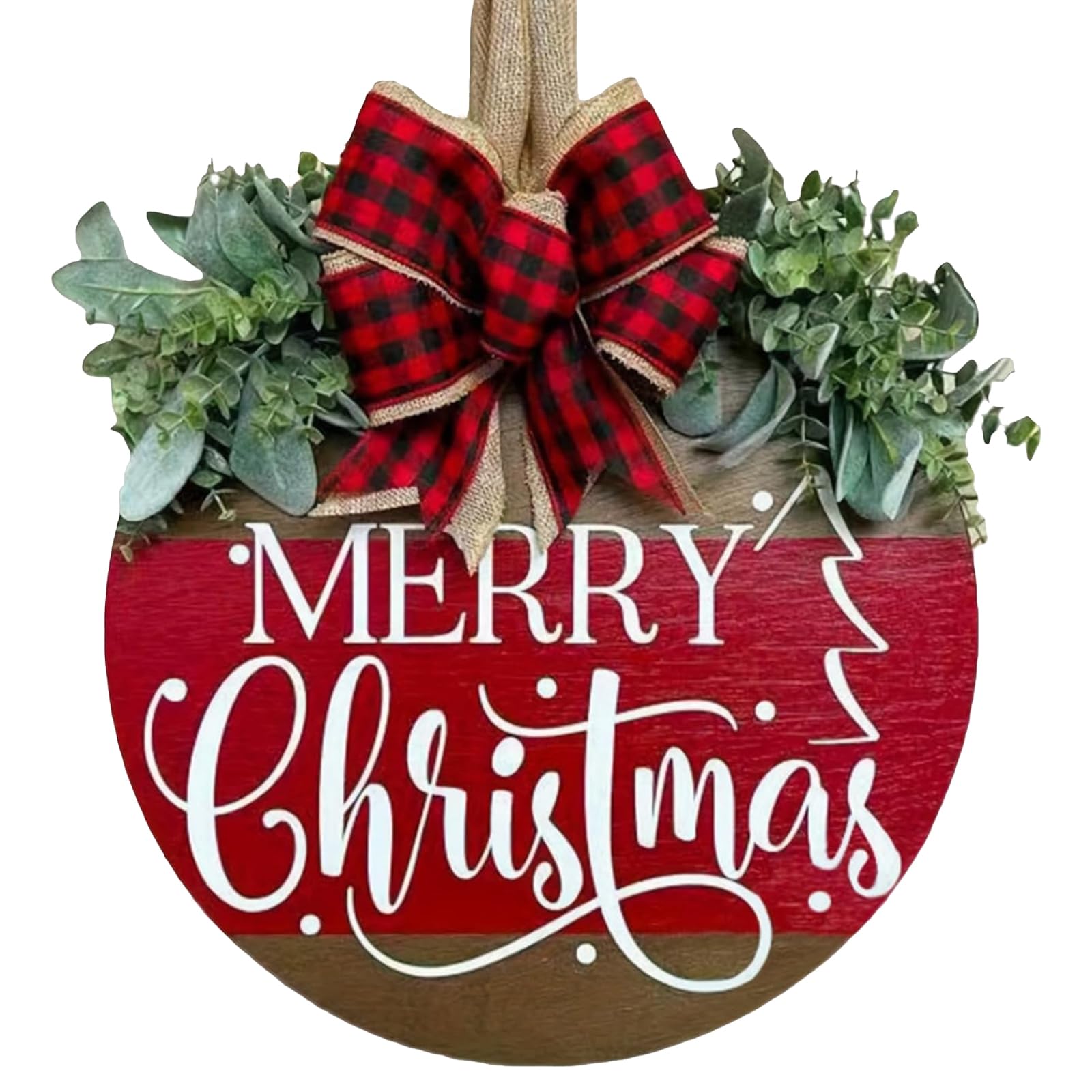 Amazon.com: Merry Christmas Wreath Hanging Sign for Front Door