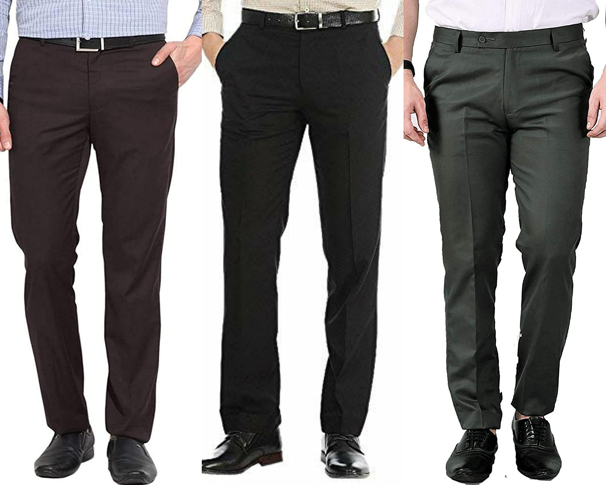 Zee Gold Men's Regular Fit Polyester Blend Formal Trouser (PREMIUM-80_Gold)