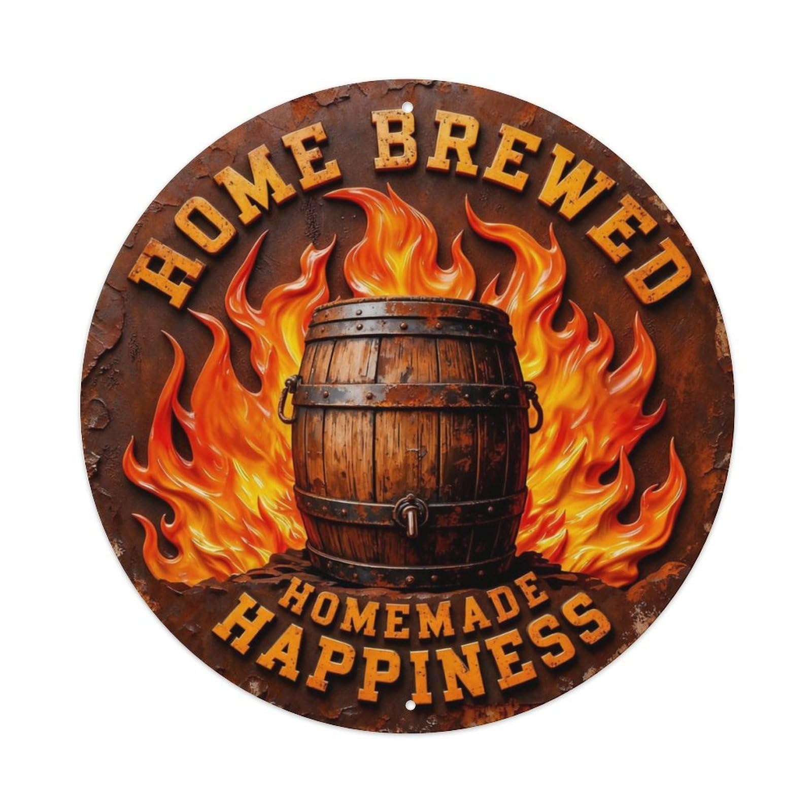 Home Brewed Homemade Happiness Metal Tin Sign Plaque