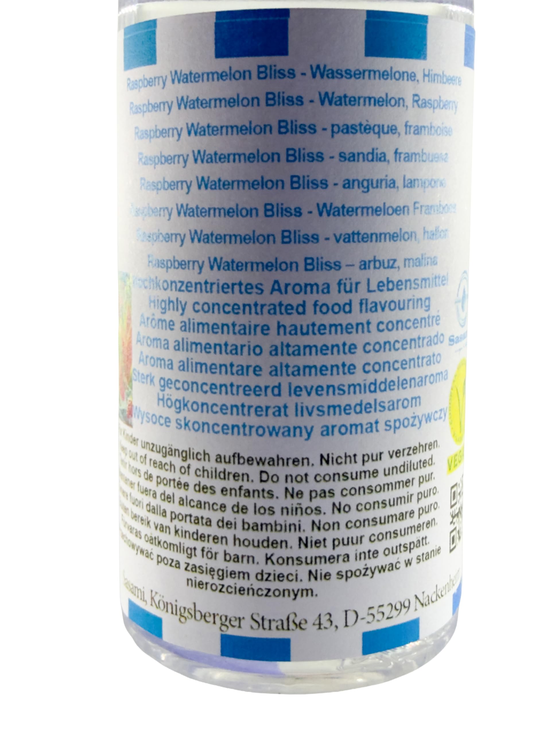 Raspberry Watermelon Bliss - anguria, lampone aroma concentrato - vegano - Sasami - 100ml