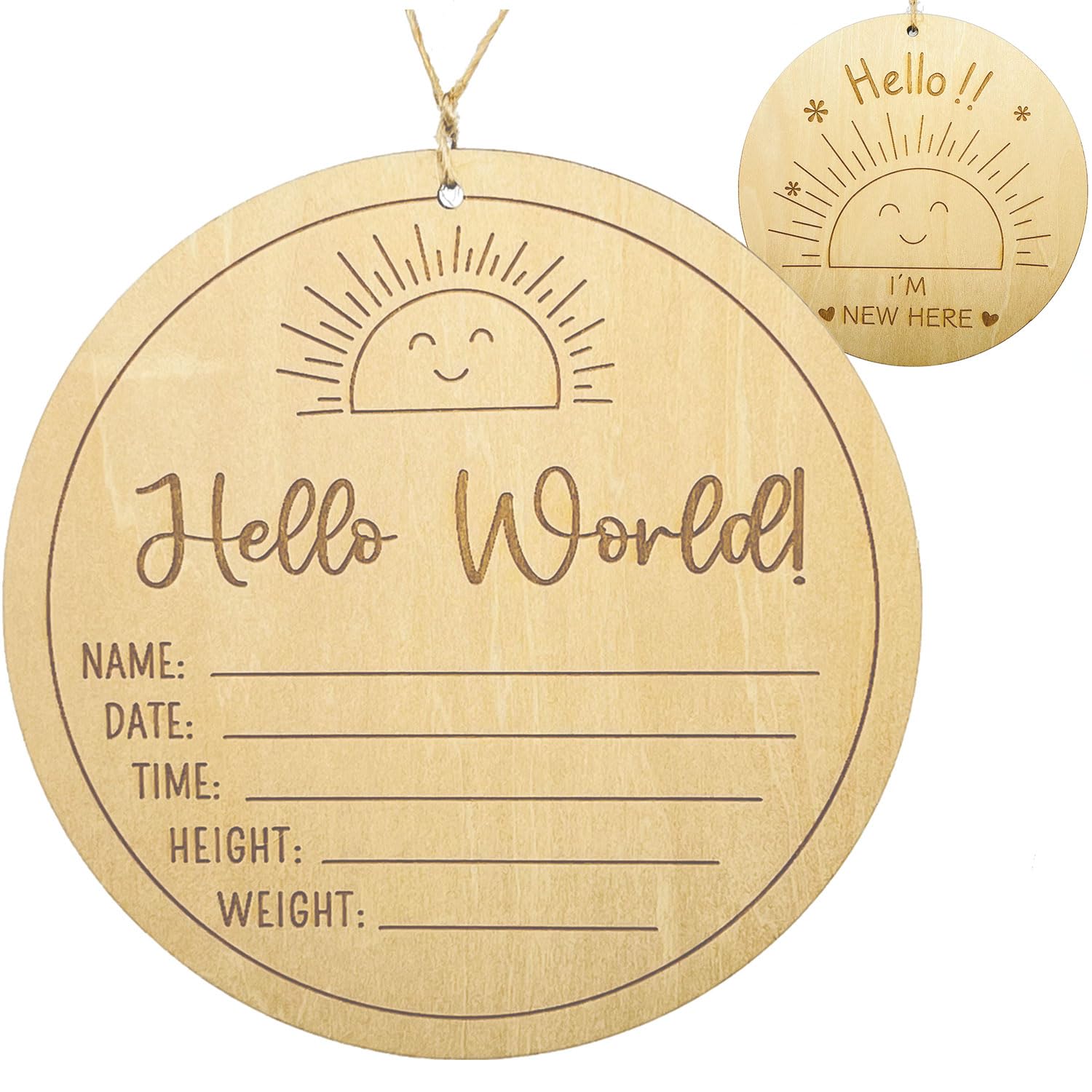 Gosknor Baby-Ankündigungsschild Aus Holz – 15x10,5 Cm, Personalisierbar Mit Name, Datum, Größe & Gewicht