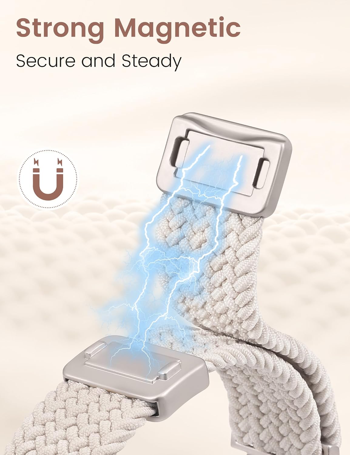 Minyee Slim Braided Magnetic Band Compatible with Apple Watch Bands Women 40/41/42/44/45/46/49/38, Dressy Celtic Knot Soft Thin Elastic Nylon Strap for iWatch Series 11 10 9 8 7 6 5 4 SE/Ultra 3 2 1