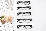 Eyekepper 5 Pack Reading Glasses for Men Spring Hinges Classic Readers Black Frame +2.50