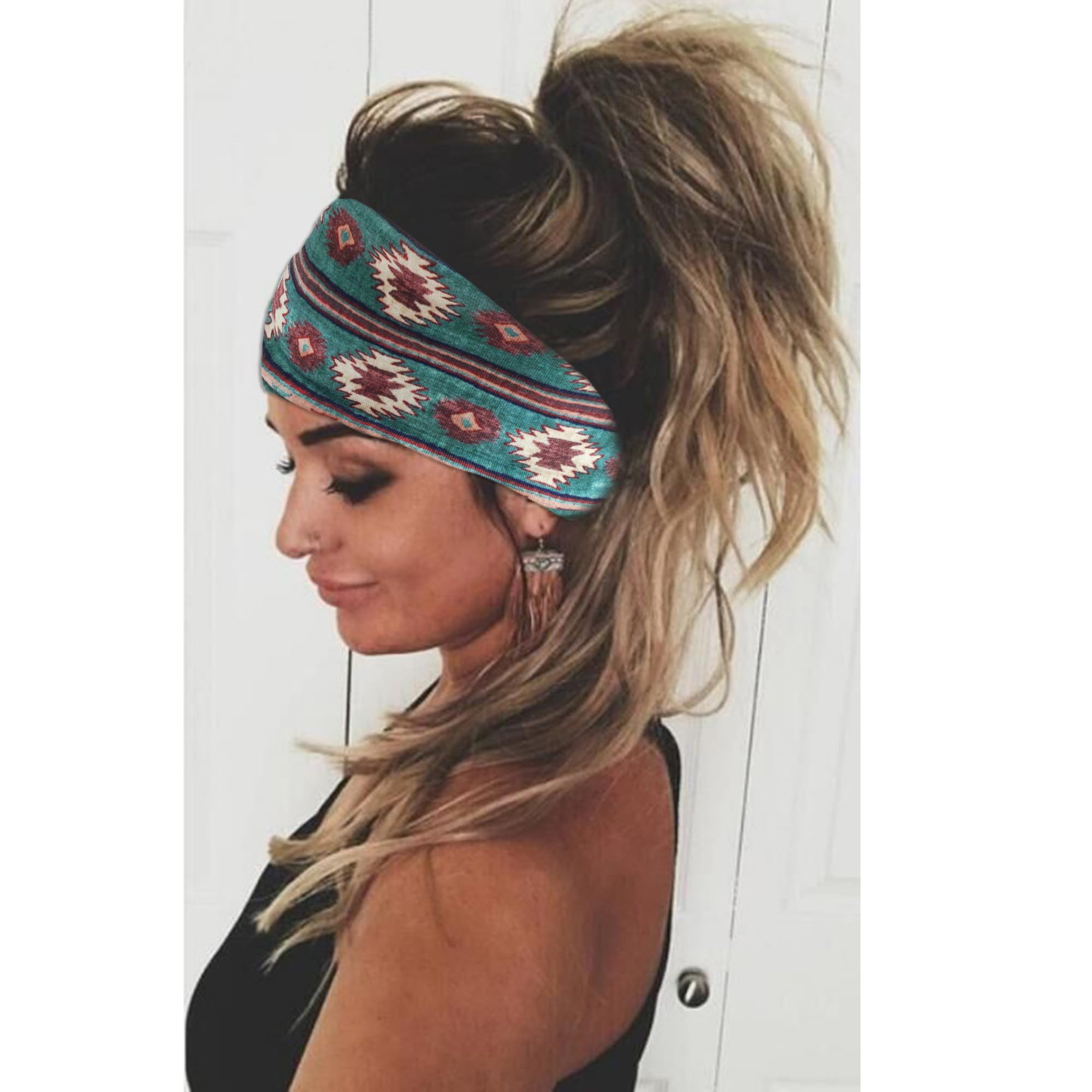 Boho opaski na głowę dla kobiet modne opaski do włosów rozciągliwe turban knoted opaski na głowę joga bieganie opaska przeciwpotna elastyczna opaska stylowa owijana opaski akcesoria do włosów