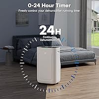 Vista 5 de 2025Upgraded 5000 Sq.Ft 80 Pint Dehumidifier for Basements with Large 6.5L Water Tank,24H Timer,Child Lock,Defrost,Silent,mold,4 Modes Operation