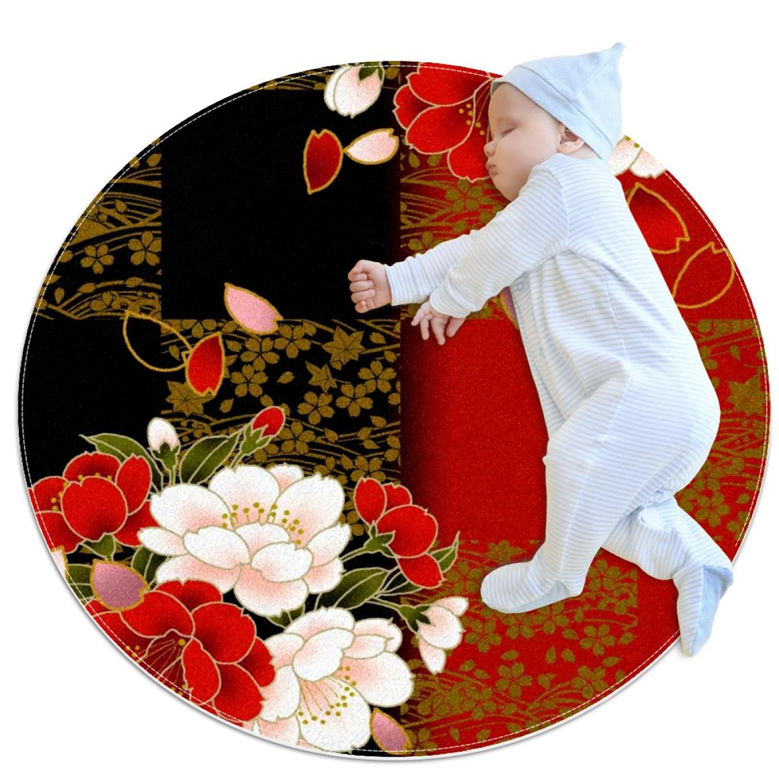 Tapis fleurs japonaises pour protéger les enfants du sol froid 80x80cm