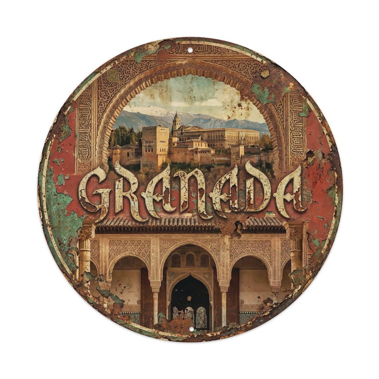 Spain Vintage Travel Granada Metal Tin Sign